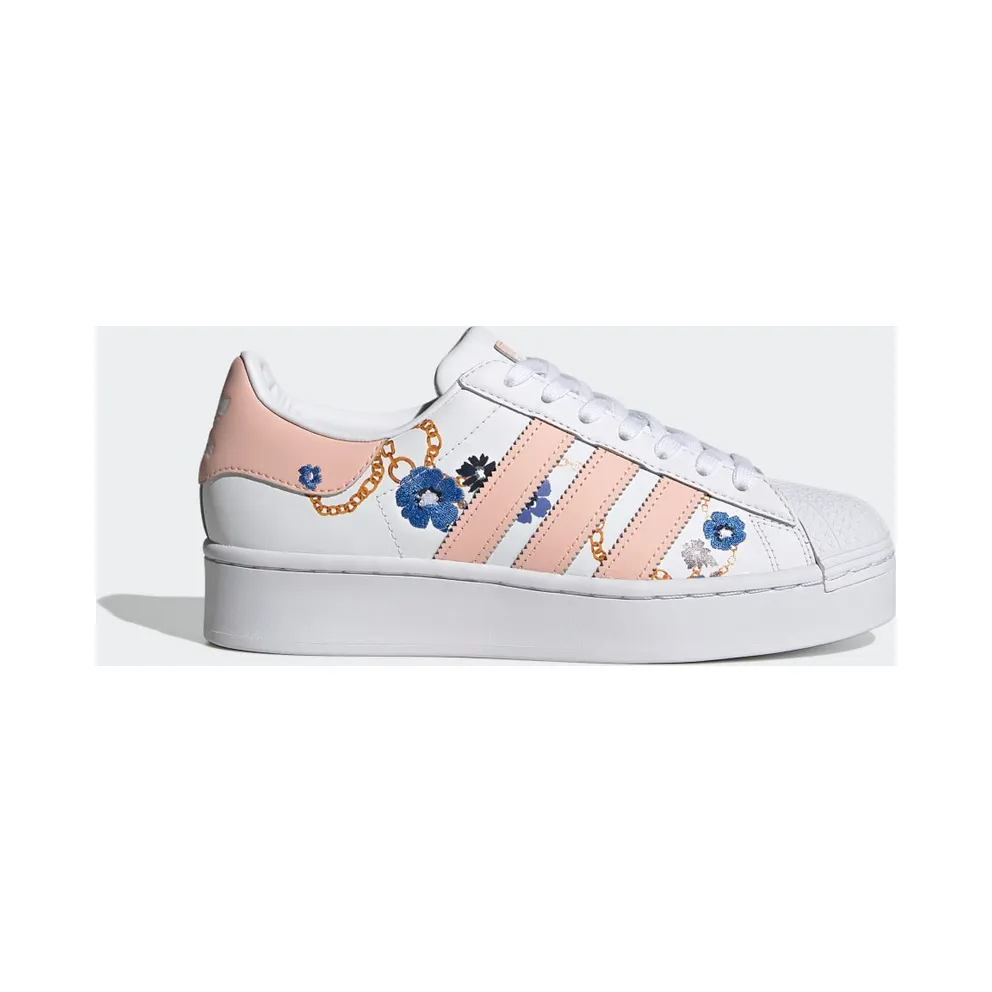 adidas Superstar Bold Schuh Cloud White / Vapour Pink / Yellow (FW2547)