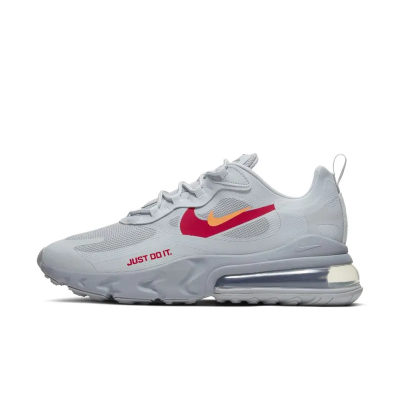 Nike Air Max 270 React Just Do It Grey Wolf Grey/University Red-Anthracite-Hyper Crimson (CT2203-002)