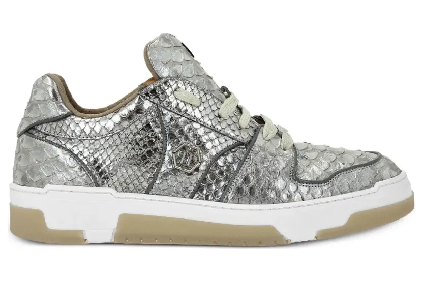 Philipp Plein Sneakers mit Logo-Detail – Silber (PAESUSC0717PLE029P)