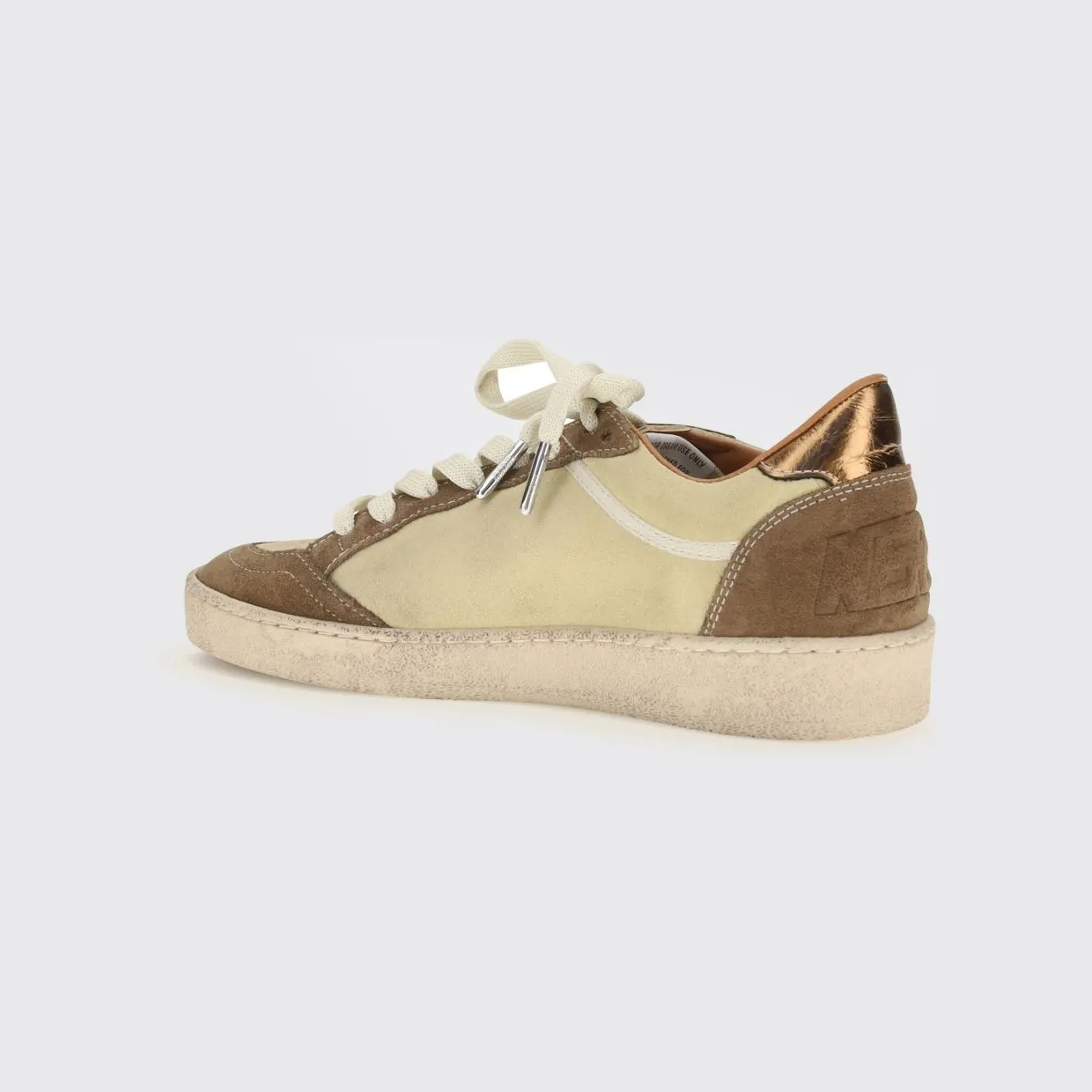 Golden goose Ball Star Low-Top Trainers in Suede Calfskin with Distressed Effect Yellow (GWF00117F00870983402) (2)