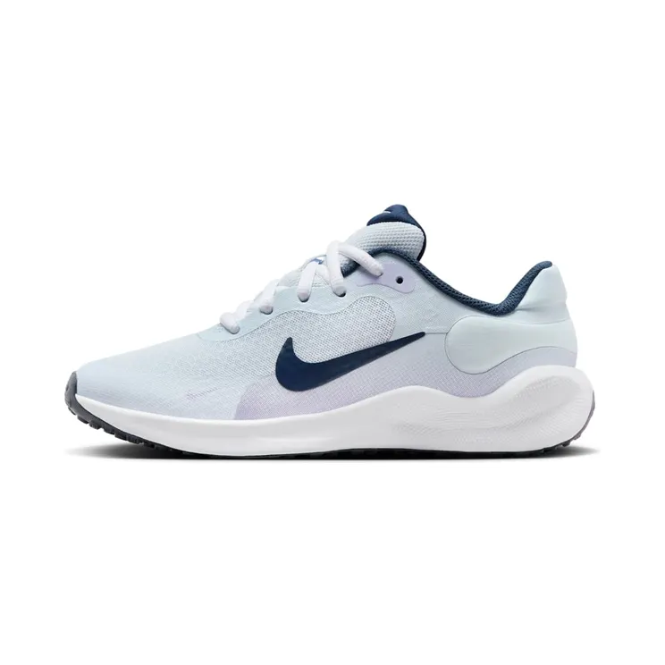 Nike Revolution 7 GS “Football Grey / Lilac Bloom / Lilac / Midnight Navy” (FB7689-004)