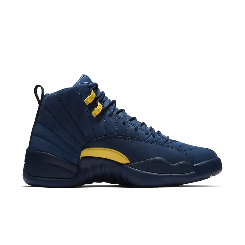 Jordan 12 Retro Michigan College Navy/Amarillo (BQ3180-407)
