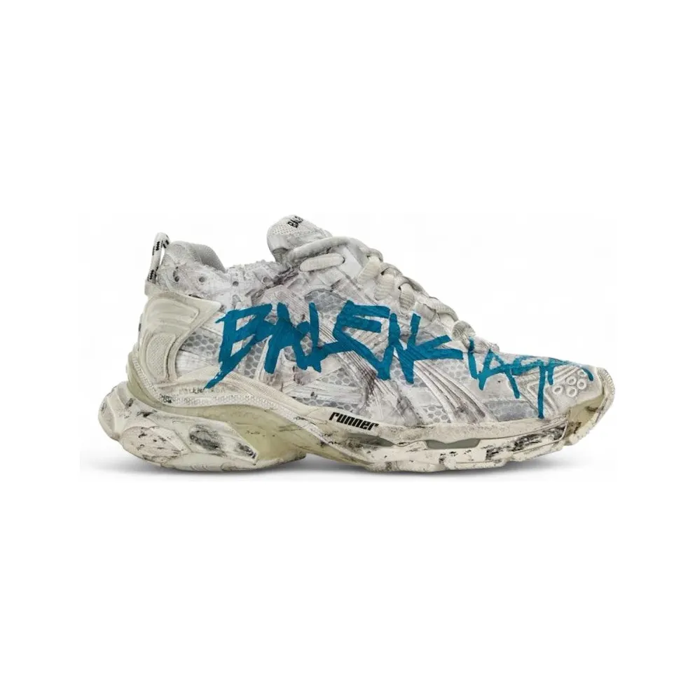 Balenciaga Runner Graffiti White Blue (772767W3RBQ9040)