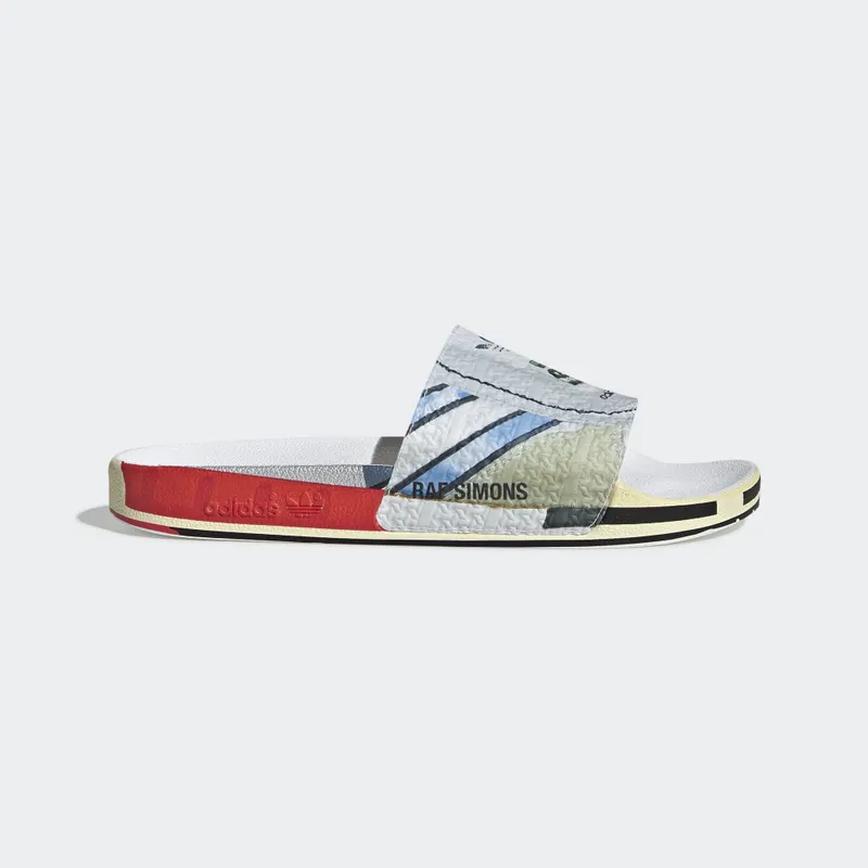 adidas Micro Adilette Raf Simons Silver Metallic/Bright Red/Bright Red (EE7955)