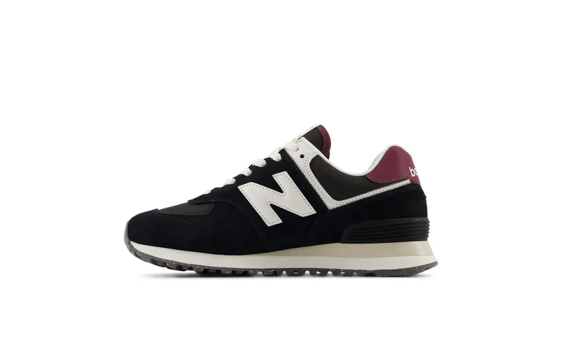 New Balance 574 Black White Burgundy (WL574WBE)