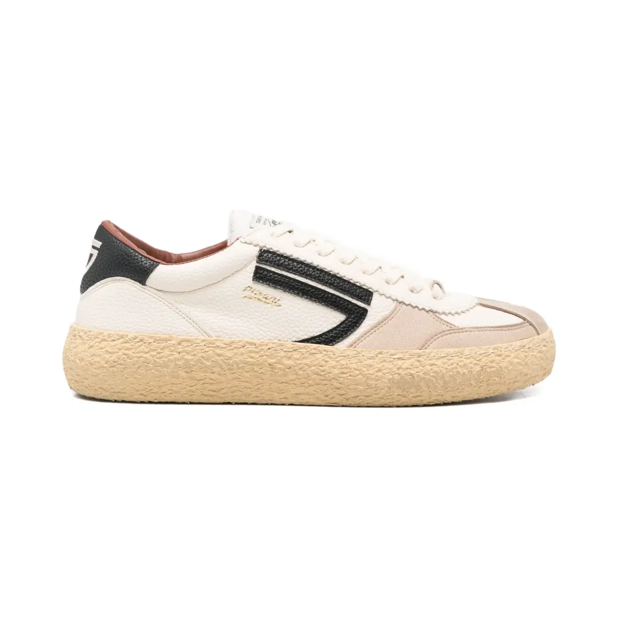 Puraai Sneakers met leren vlakken – Beige (PU101V029OSSO)