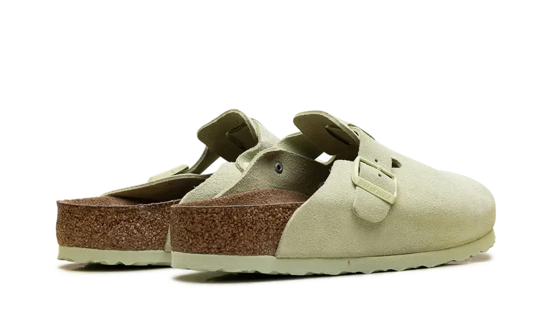 Birkenstock Boston Soft Footbed Suede Leather “Faded Lime” (1027648)
