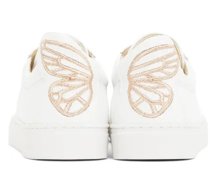 Sophia Webster White and Pink Butterfly Sneakers (FAW20219) (3)