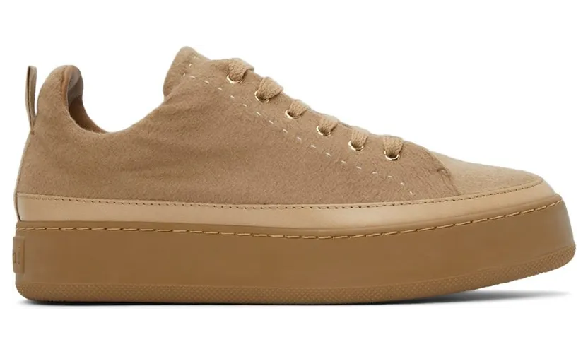 Max Mara Tan Cashmere Tunny Sneakers (47660313600 10478)