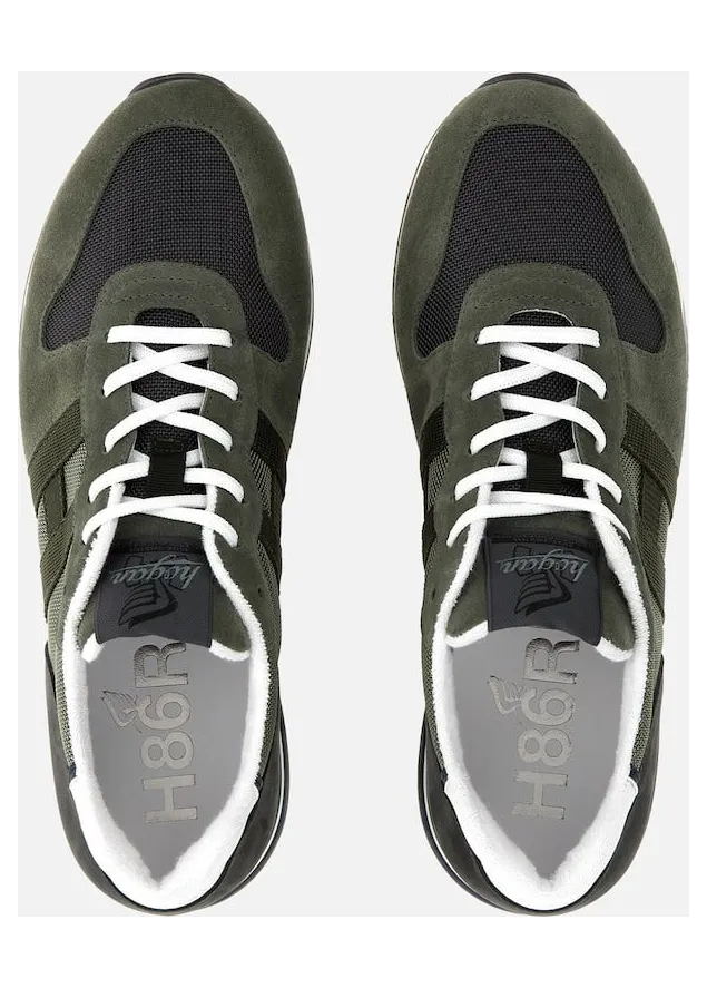 Sneakers Hogan H383 Green White Grey (HXM3830AN51MVC742N) (3)