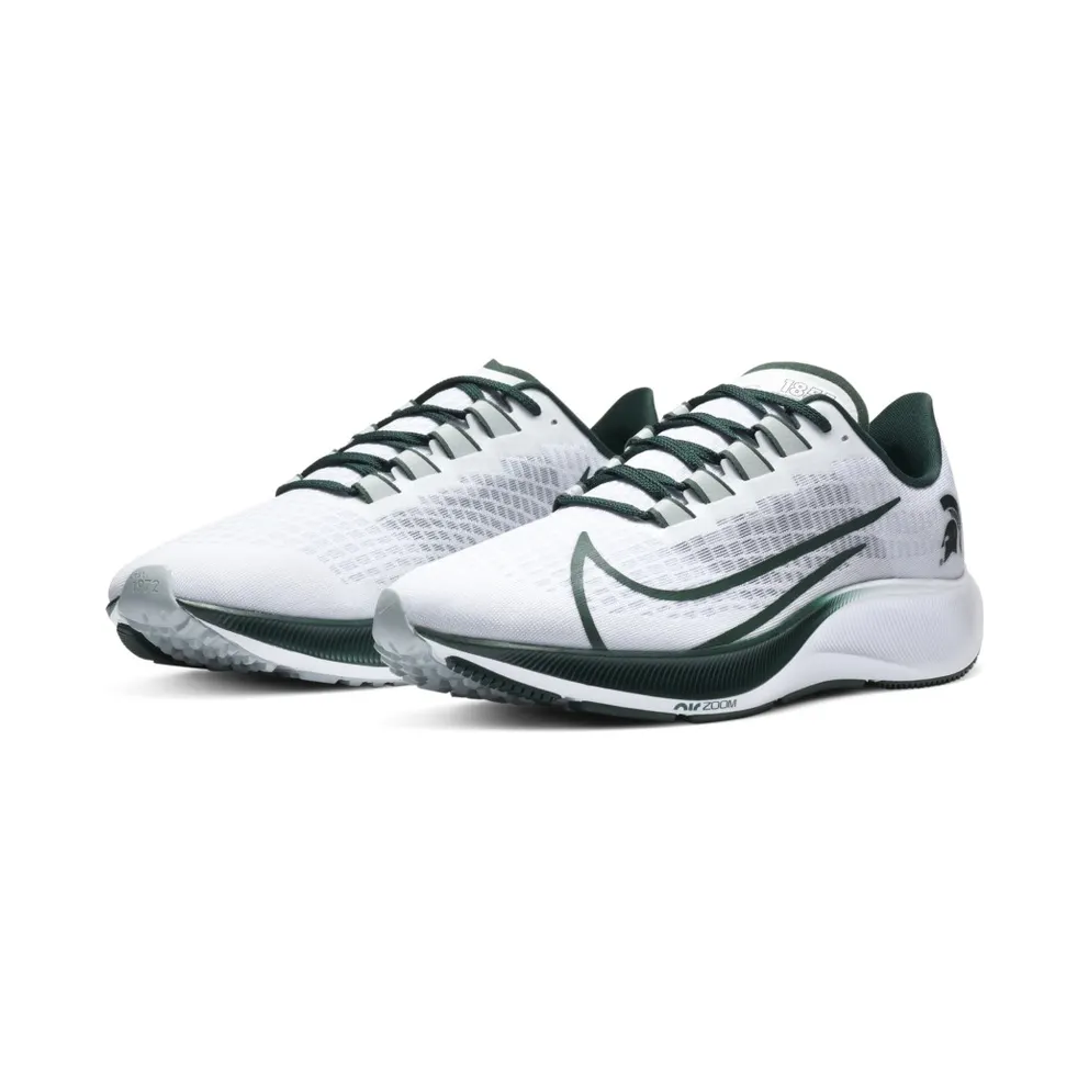 Nike Air Zoom Pegasus 37 Michigan State White/Pure Platinum-Pro Green-Silver Wing (CZ5391-100)