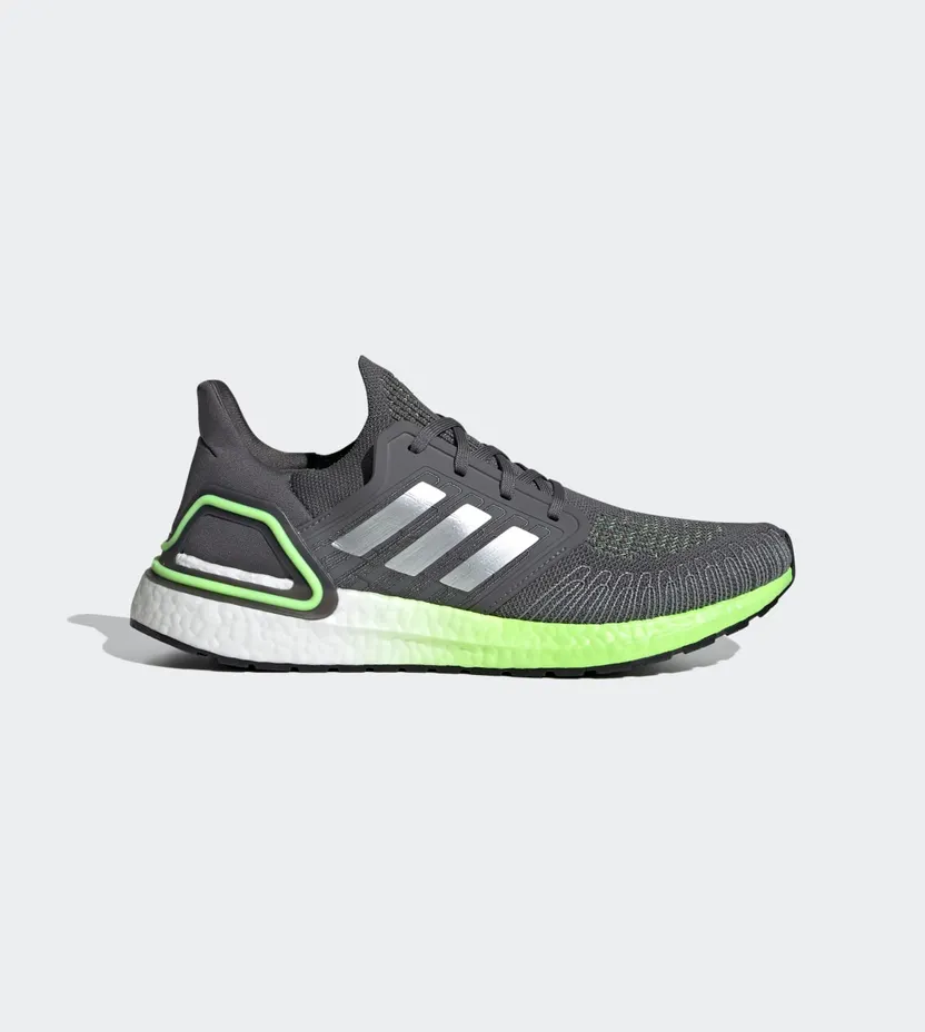 adidas Ultraboost 20 Grey Five / Silver Metallic / Signal Green (FV8317)