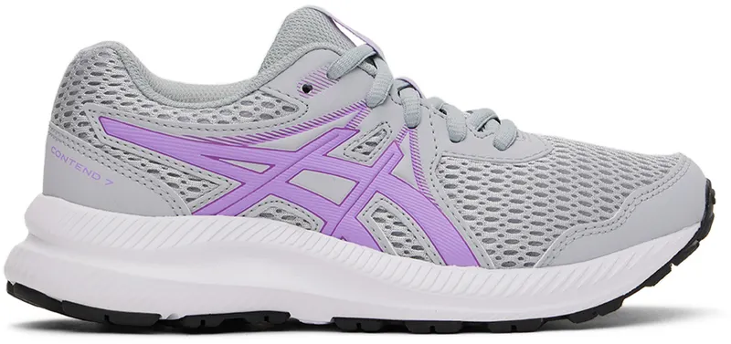 Asics Kids Gray & Purple Contend 7 Big Kids (1014A192.021)