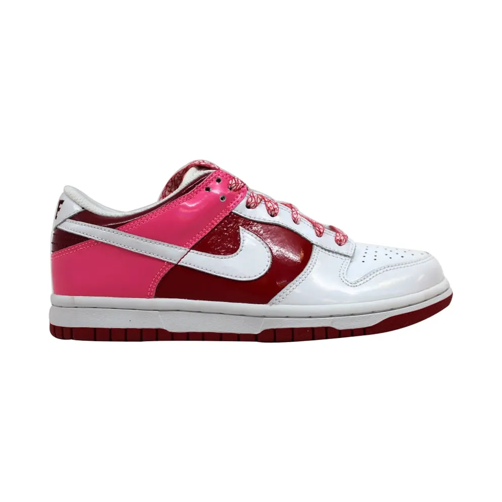 Nike Dunk Low White/White-Varsity Red-Team Red (W)
