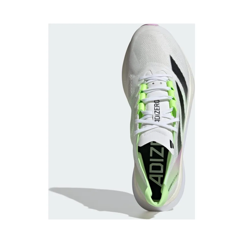 adidas Adizero Boston 12 Cloud White / Core Black / Green Spark (IG3321)