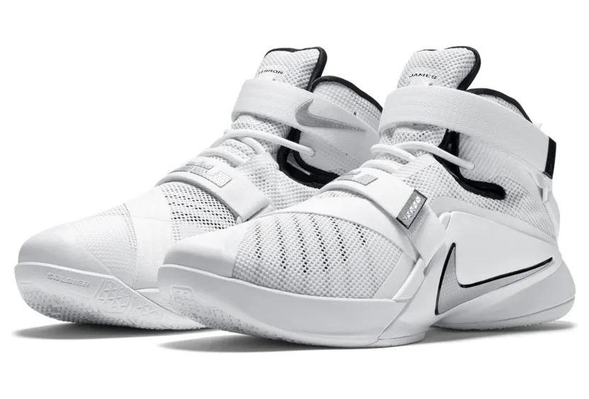 LeBron Soldier 9 White/Black-Metallic Silver (749498-100)