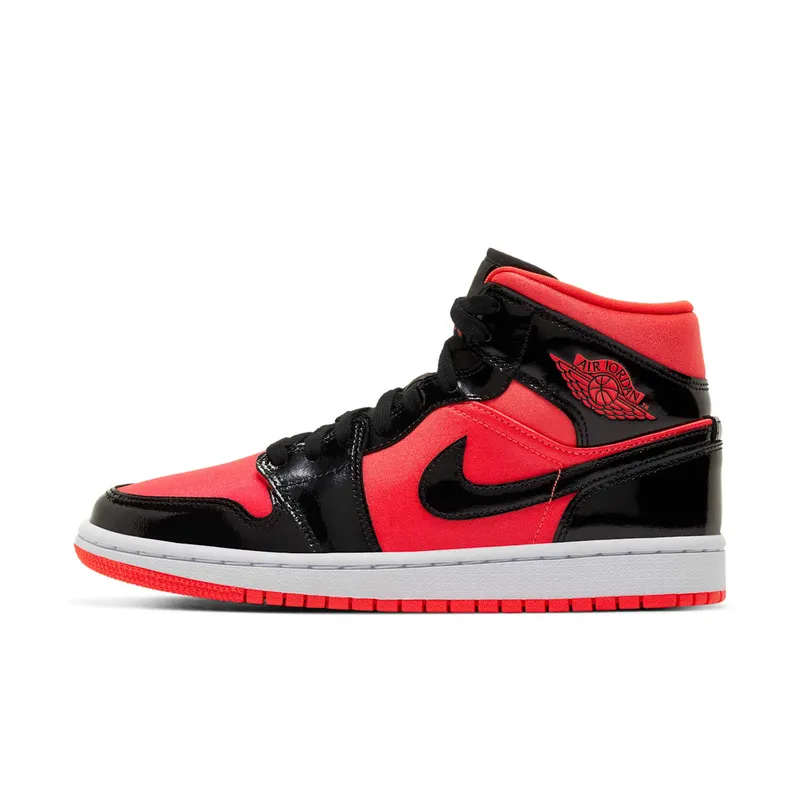 Air Jordan WMNS 1 Mid ‘Hot Punch Black’ (2019) (BQ6472-600)