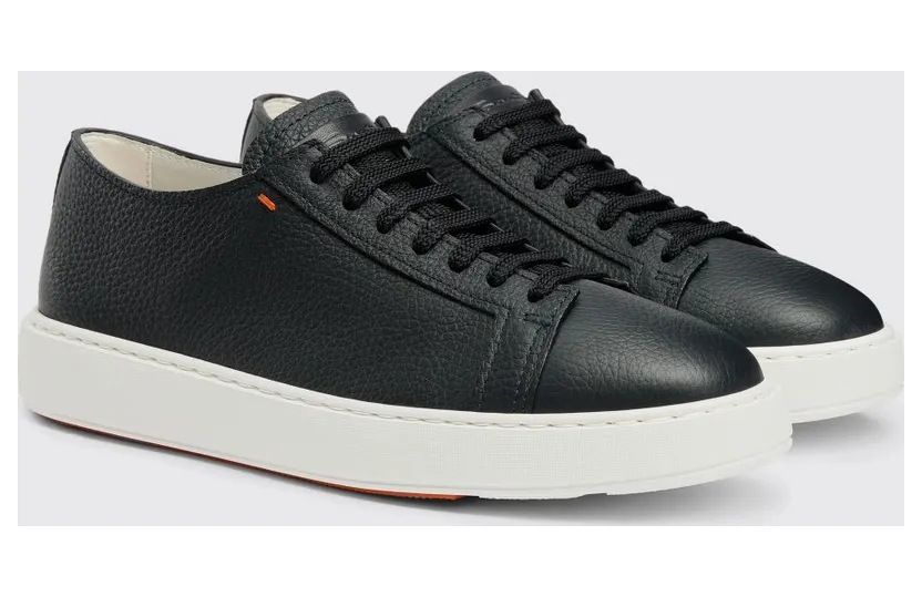 Santoni Calfskin Leather Sneakers Blue (MBCD21430BARCMMDU55)