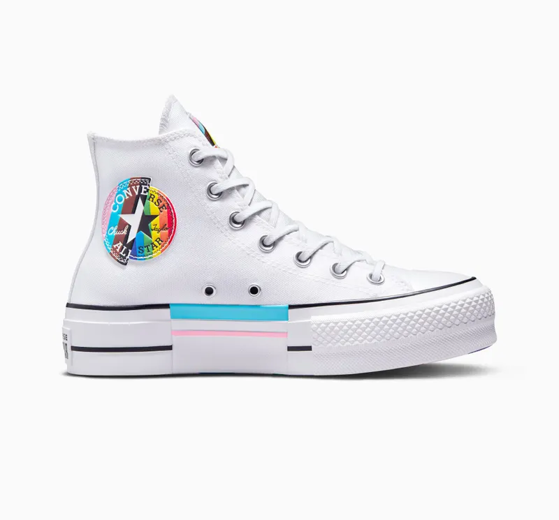 Converse Chuck Taylor All Star Lift Pride White/fresh Yellow/gnarly Blue