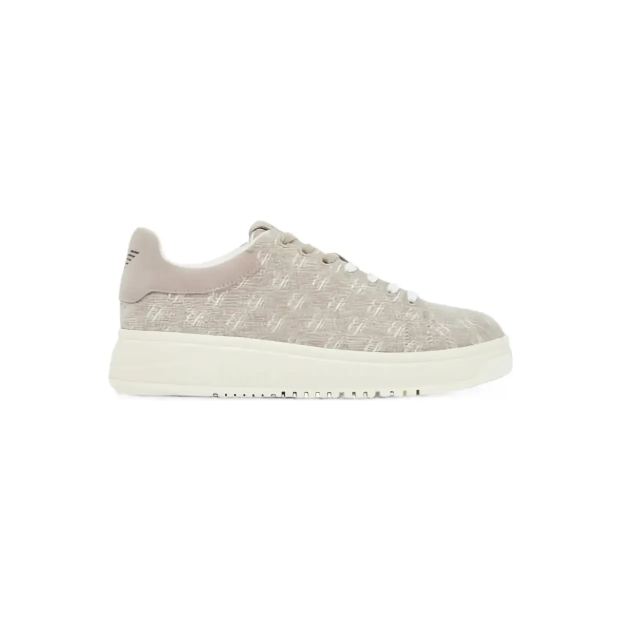 Emporio Armani Low-top sneakers met logo-print – Beige (EW003997AF23350)