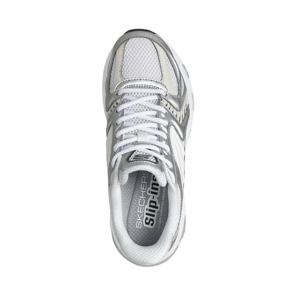 Skechers Slip-ins: Skech-Gel – Retro Pulse Sneaker Wht/Black/Silver