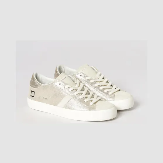 D.A.T.E D. A.T. E. Hill Sneakers in Laminated Suede Platinum (W441HLSTPL)