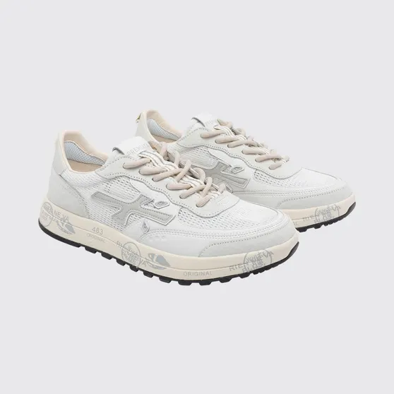 Premiata Nous Perforated Suede Sneakers White (NOUS8106)