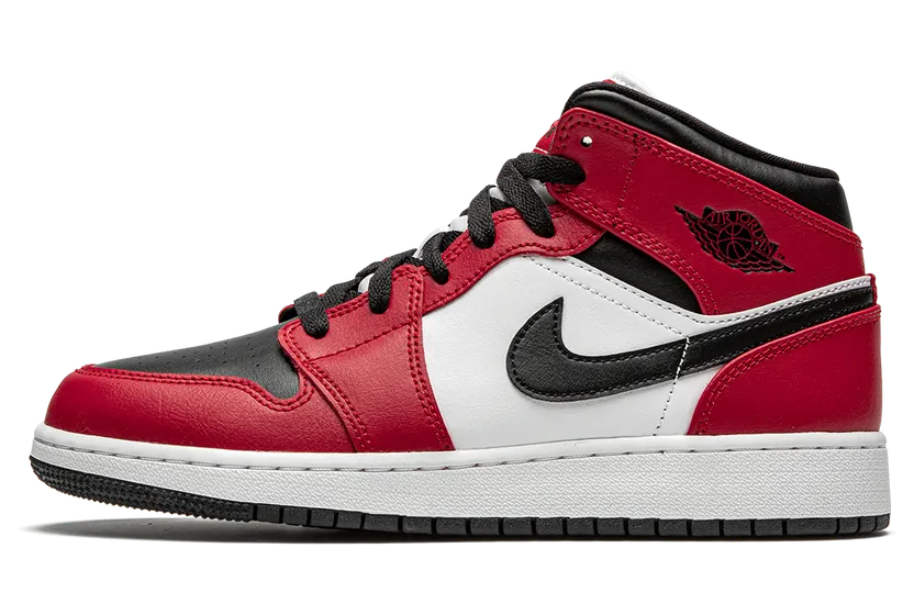 Air Jordan 1 Mid GS Chicago Black Toe – “Black / Gym Red / White” (554725-069)