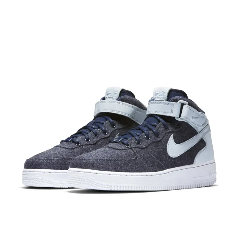 Nike Air Force 1 07 Mid Leather Premium Midnight Navy (W) Midnight Navy (857666-400)