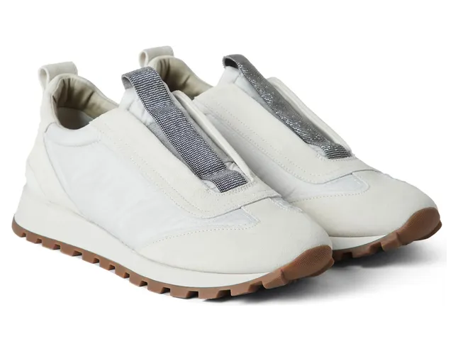 Brunello Cucinelli Monili-embellished Low-top “White” (MZSFG2127 C6280) (4)