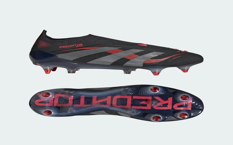 adidas Predator Elite Laceless SG Core Black Grey Four Lucid Red (ID3845)