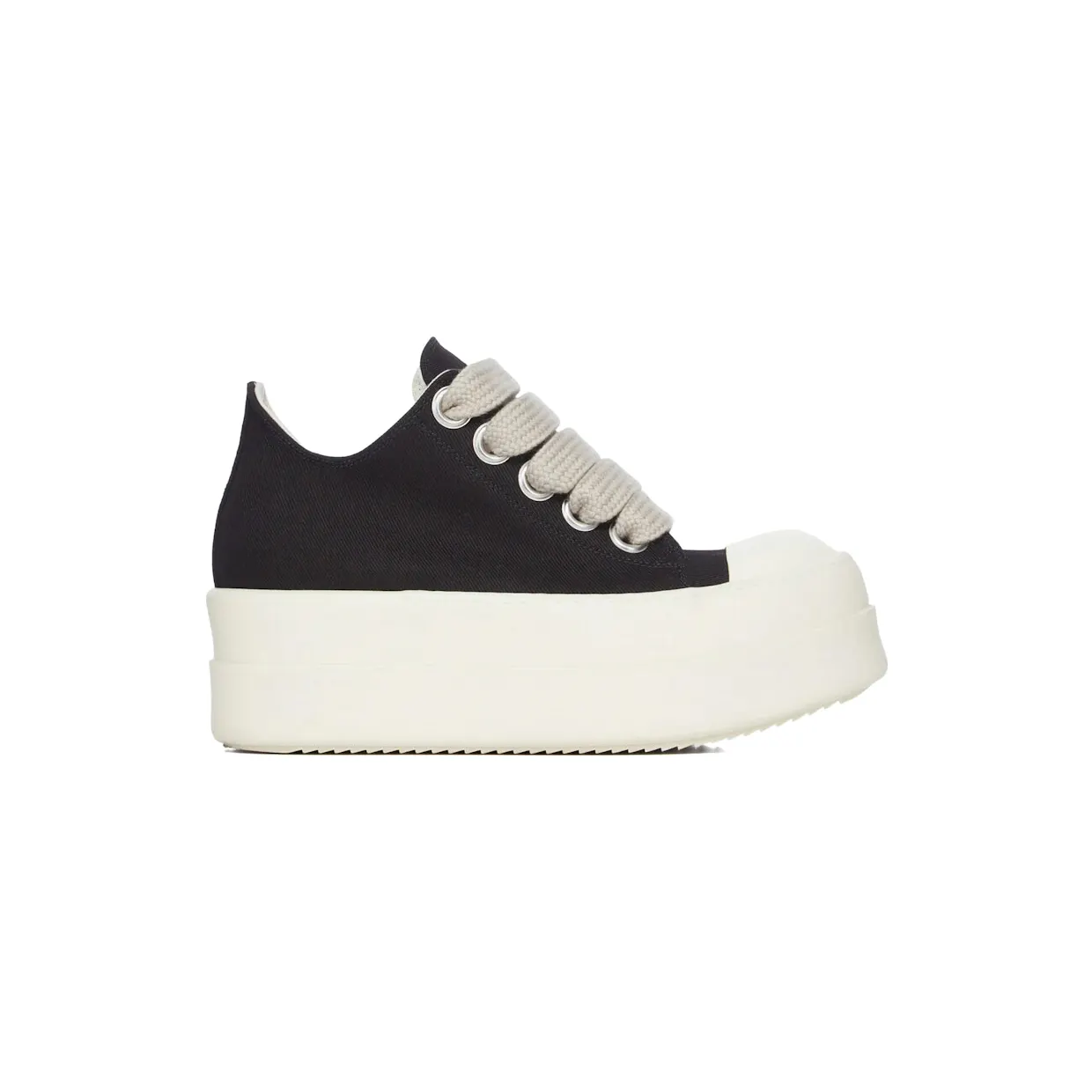 Rick Owens DRKSHDW Temple Mega Bumper Jumbolace Low Sneaks Black Milk (DU01F4851-DOW2-911)