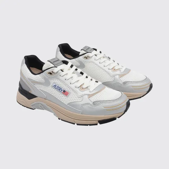 Autry Hyperway Bicolour Leather and Mesh Low-Top Sneakers White (HYLMMV13)