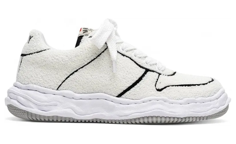Maison Mihara Yasuhiro Wayne OG Sole Chenille Embroidey Canvas Low White (A16FW726-WHITE)