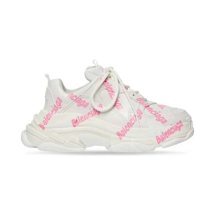 Balenciaga Triple S Logotype Trainers White Pink (524039W2FAB9050)