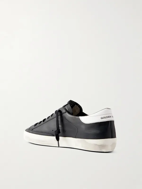 Golden Goose Super-Star Distressed Leather Sneakers Black (GMF00101.F000321) (4)