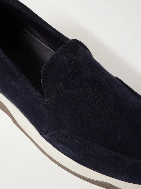 Berluti Echappe Suede Slip-On Navy (S6409-001)