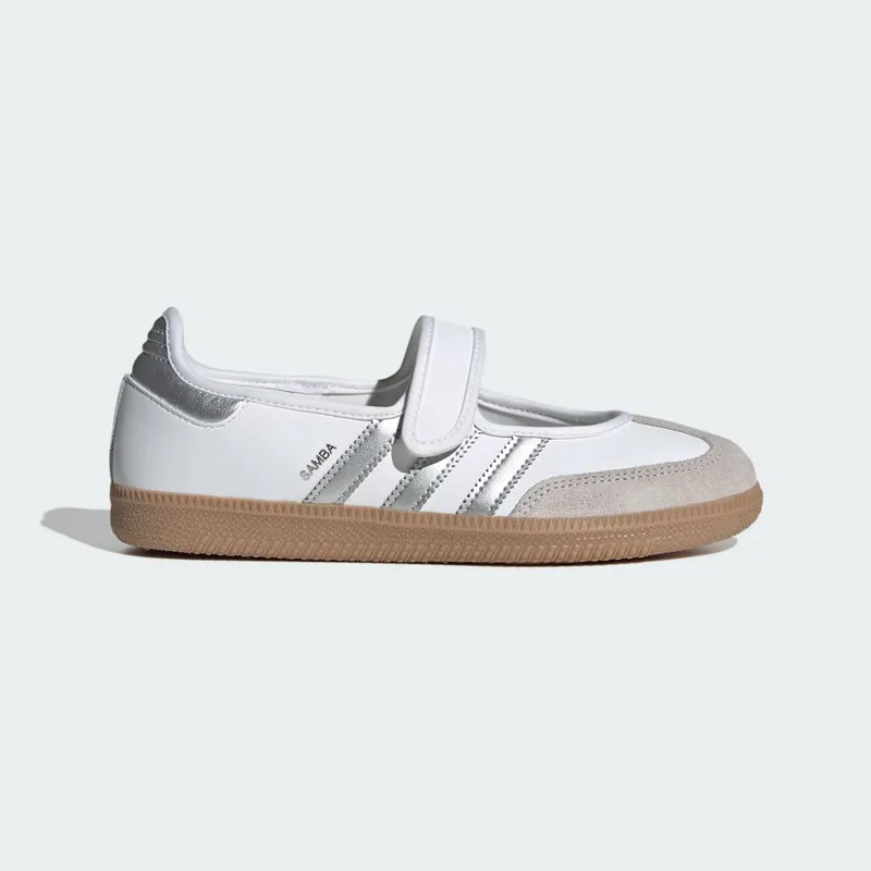 Adidas SAMBA OG Shoes Cloud White / Silver Metallic / Gum (KJ3785)