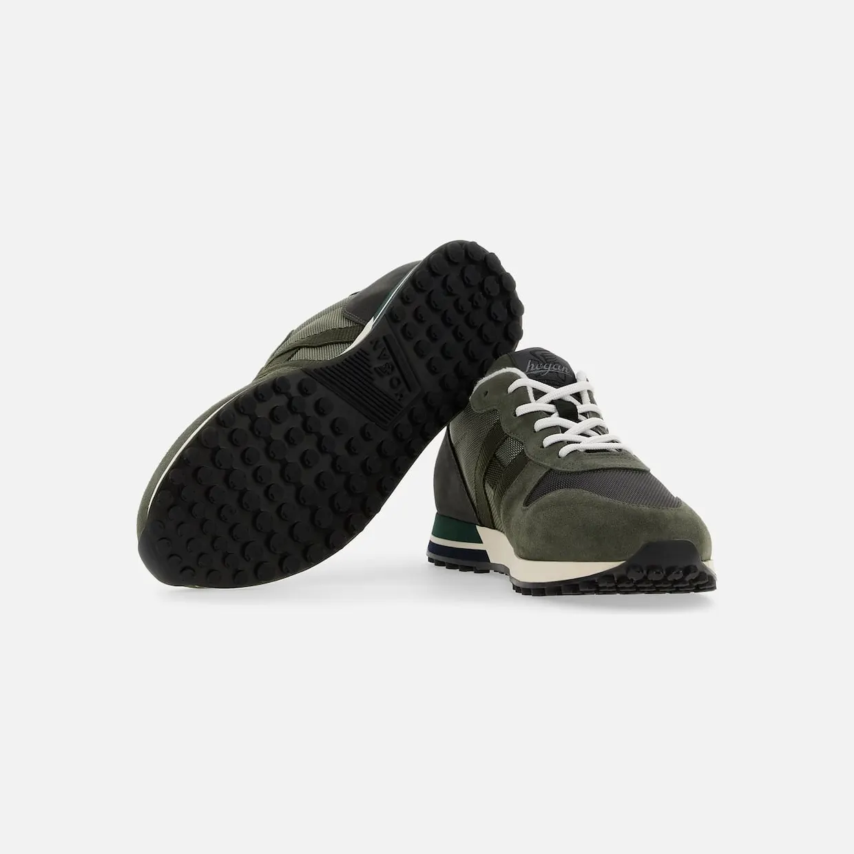 Sneakers Hogan H383 Green White Grey (HXM3830AN51MVC742N) (4)