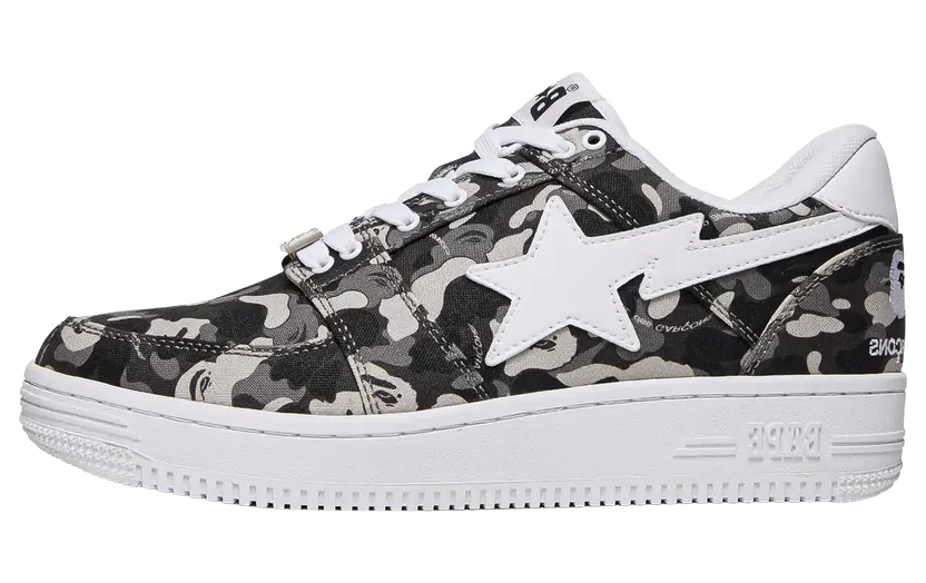 Bape Comme des Garçons x Bapesta Low “White Camo” (BPCDG191-WHT)