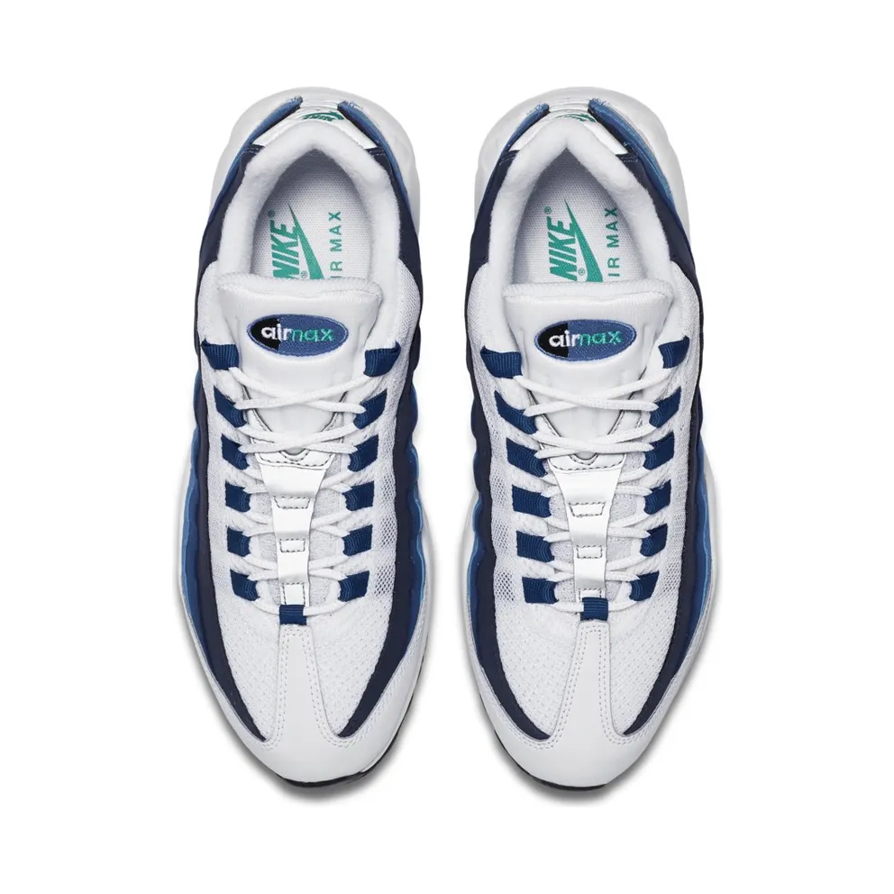 Nike Air Max 95 White Slate Blue White/Emerald Green-Court Blue-New Slate (554970-131)