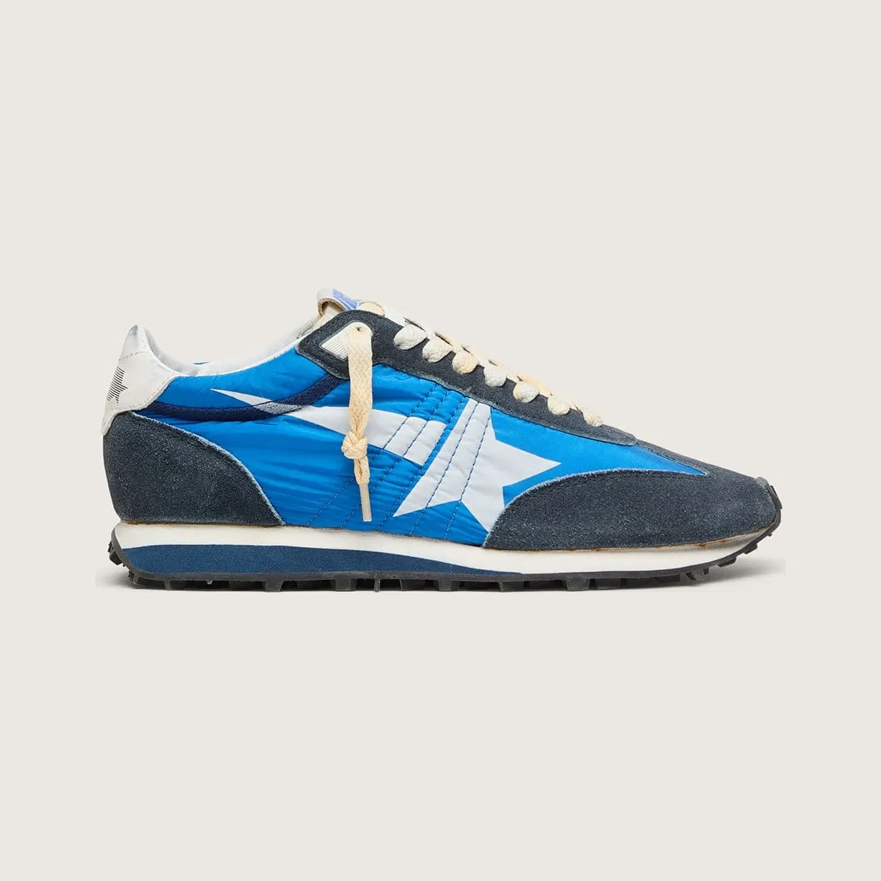 Golden Goose Men’S Marathon With Blue Nylon Upper And White Star (GMF00683.F005463.50738)