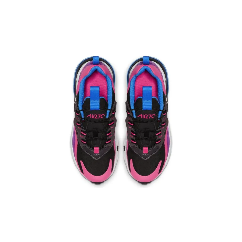 Nike Air Max 270 React Black Hyper Pink Vivid Purple (PS) Black/White-Hyper Pink-Vivid Purple (BQ0100-001)