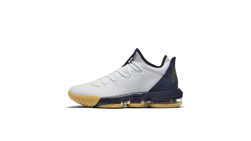 Nike LeBron 16 Low Olympic White/Metallic Gold-Midnight Navy-University Red (CI2668-101)