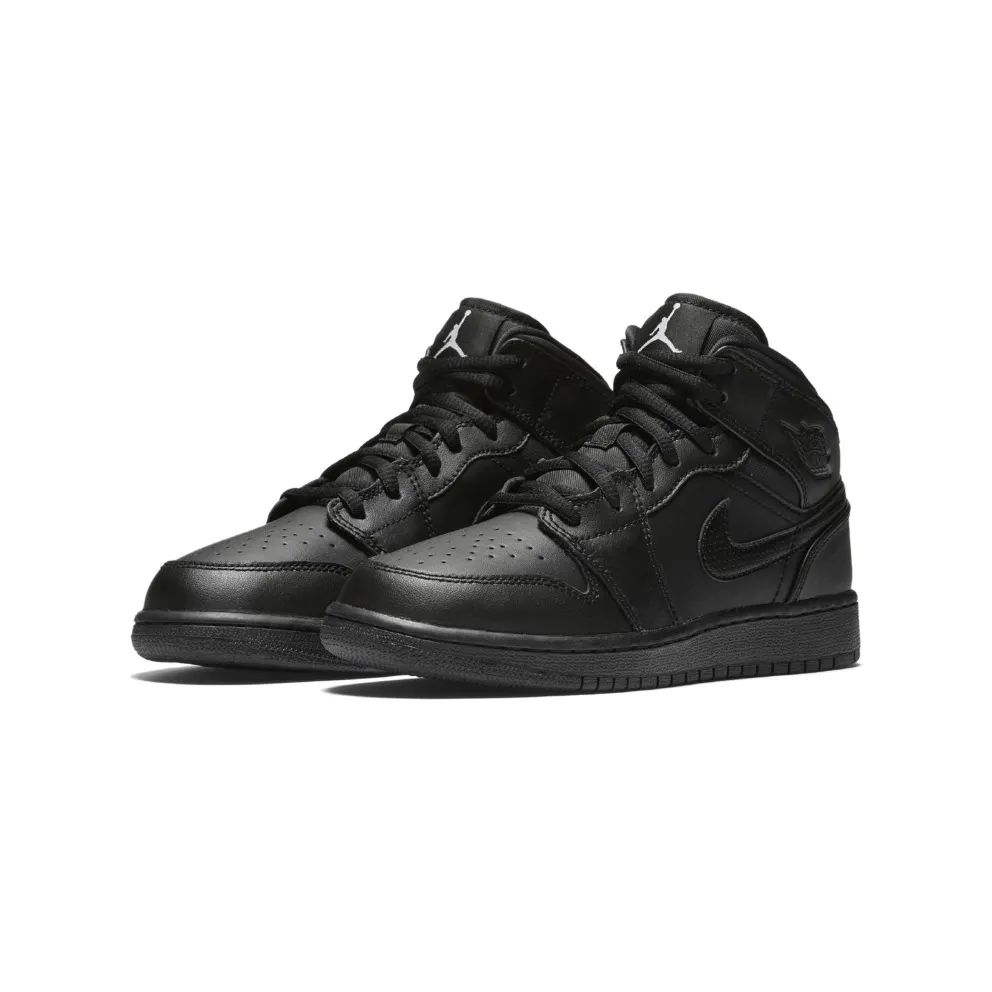 Jordan 1 Retro Mid Black 2016 (GS) (554725-044)