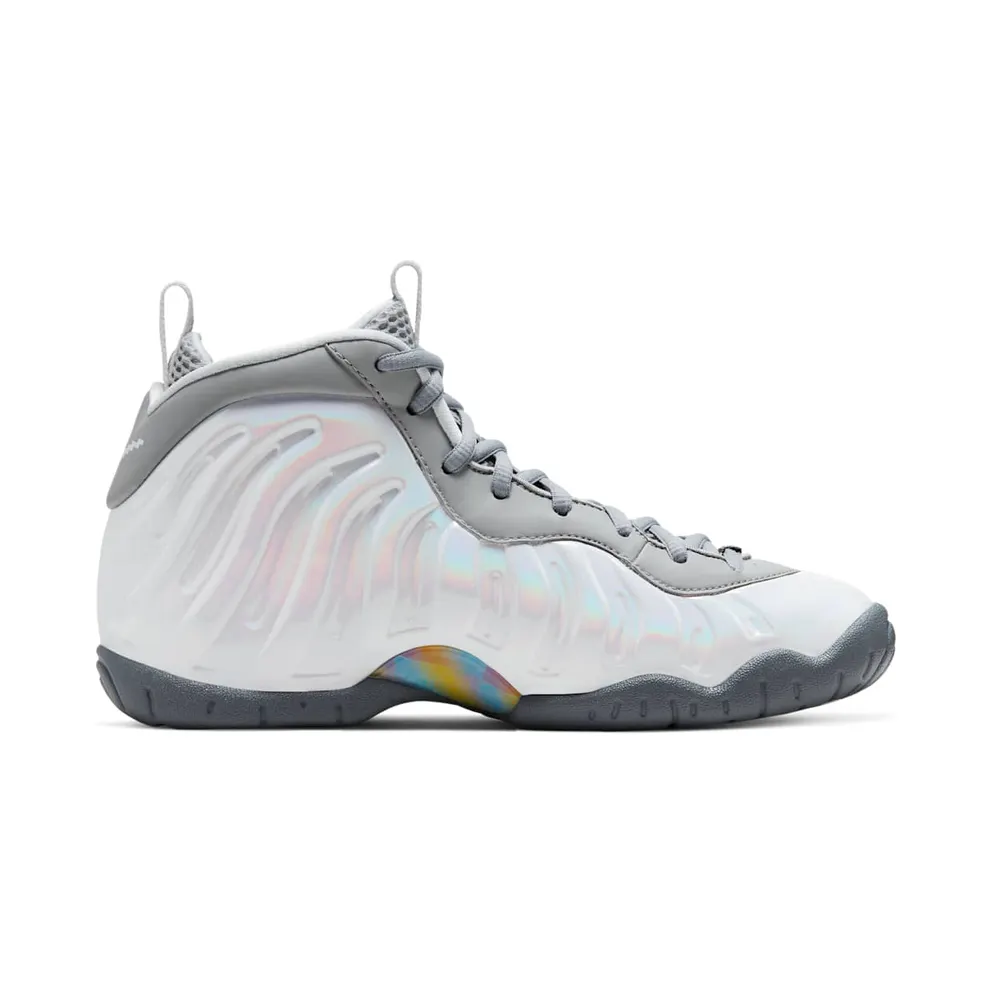 Nike Air Foamposite One Light Smoke Grey (GS) Light Smoke Grey/White-Blue Fury (CU1054-001)