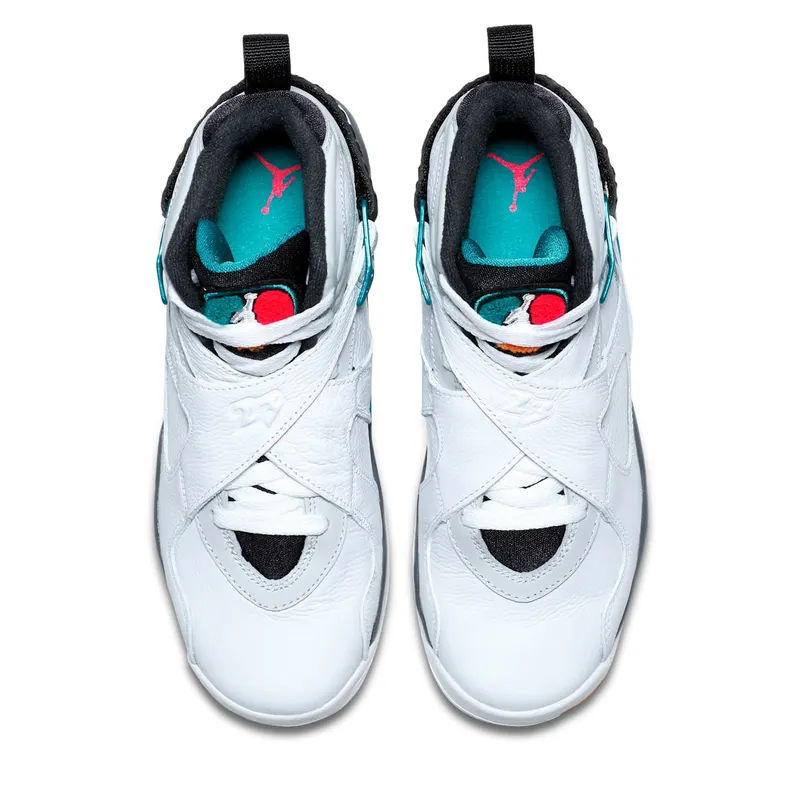 Jordan 8 Retro South Beach (GS) White/White-Turbo Green-Neutral Grey (305368-113)