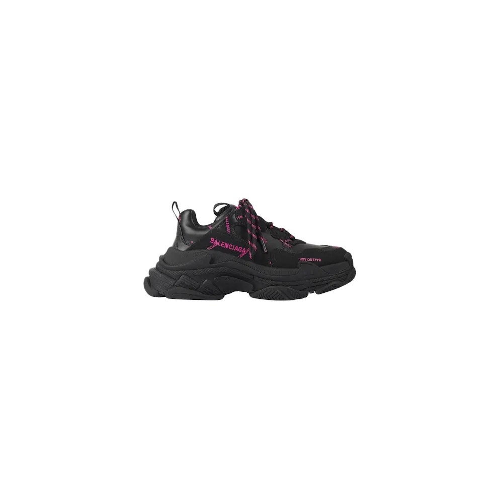 Balenciaga Triple S Allover Logo Black Pink (W)