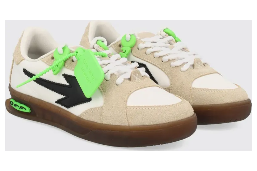 Off-White End of Play Low-Top Sneakers in Leather and Nylon with Iconic Tag White (W28NS6F0026865)