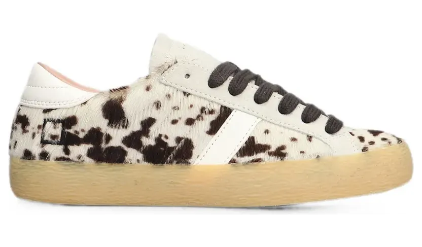 D.A.T.E. Sneakers met dierenprint en ponyhaar – Wit (W451HLPNCW)